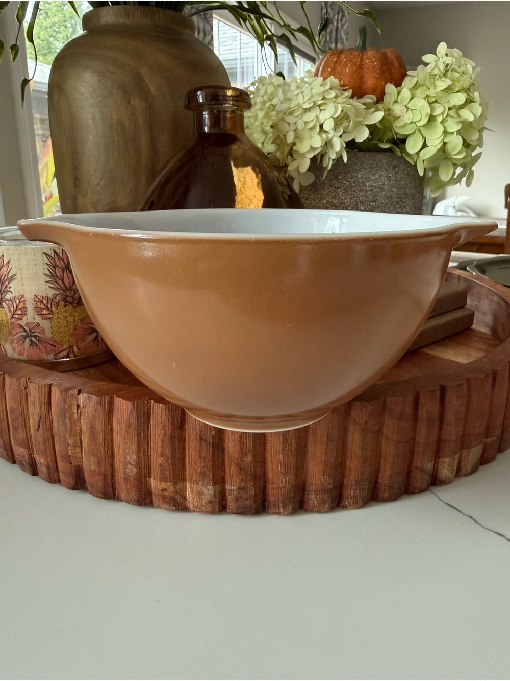 Vintage Pyrex town and country 441 brown bowl